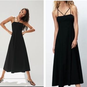 NWT ZARA LINEN STRAPPY BLEND DRESS